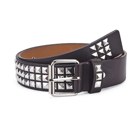 PU Black Studded Belt - Picture 9 of 10